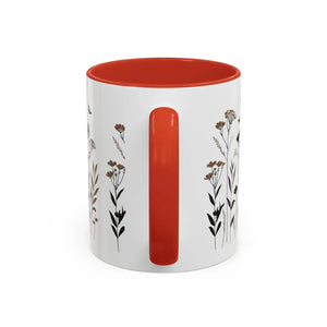Elegant Floral Accent Coffee Mug - Ceramic Garden Gift - Dipaliz - Mugs