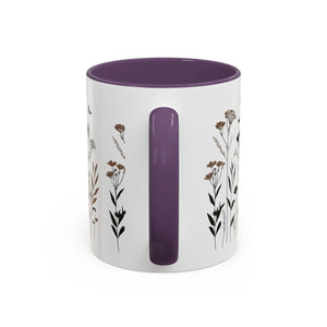 Elegant Floral Accent Coffee Mug - Ceramic Garden Gift - Dipaliz - Mugs