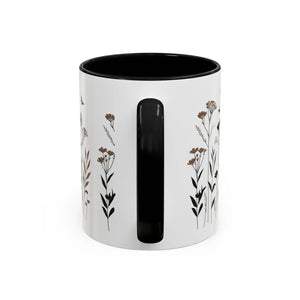 Elegant Floral Accent Coffee Mug - Ceramic Garden Gift - Dipaliz - Mugs