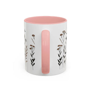Elegant Floral Accent Coffee Mug - Ceramic Garden Gift - Dipaliz - Mugs