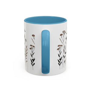 Elegant Floral Accent Coffee Mug - Ceramic Garden Gift - Dipaliz - Mugs