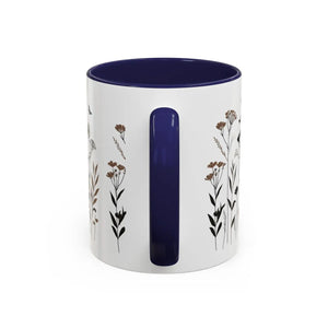 Elegant Floral Accent Coffee Mug - Ceramic Garden Gift - Dipaliz - Mugs