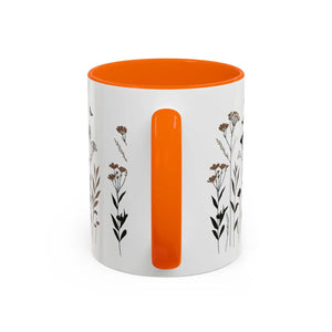 Elegant Floral Accent Coffee Mug - Ceramic Garden Gift - Dipaliz - Mugs
