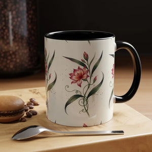 Floral Accent Coffee Mug – Pink Watercolor Blossom Design - Mugs