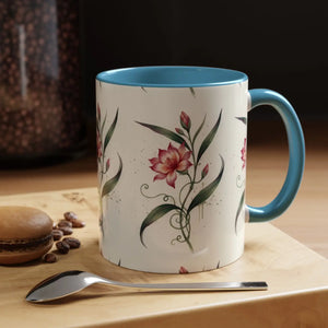 Floral Accent Coffee Mug – Pink Watercolor Blossom Design - Mugs