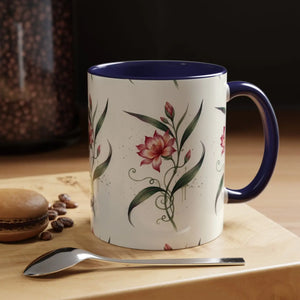Floral Accent Coffee Mug – Pink Watercolor Blossom Design - Mugs