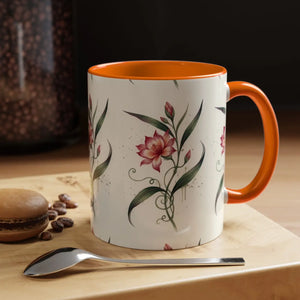 Floral Accent Coffee Mug – Pink Watercolor Blossom Design - Mugs