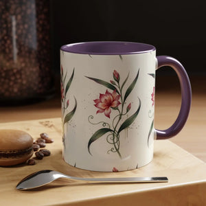 Floral Accent Coffee Mug – Pink Watercolor Blossom Design - Mugs