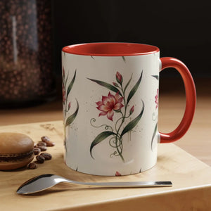Floral Accent Coffee Mug – Pink Watercolor Blossom Design - Mugs