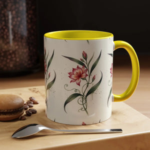 Floral Accent Coffee Mug – Pink Watercolor Blossom Design - Mugs