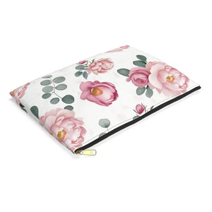 Floral Accessory Pouch - Chic Makeup Organizer Travel Essentials - Dipaliz - Large / Black Zipper - Bags
