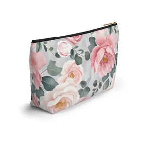 Floral Accessory Pouch Travel Organizer Cute Makeup Bag - Dipaliz - Clutch Bags