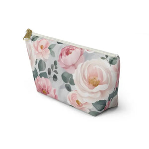 Floral Accessory Pouch Travel Organizer Cute Makeup Bag - Dipaliz - Clutch Bags