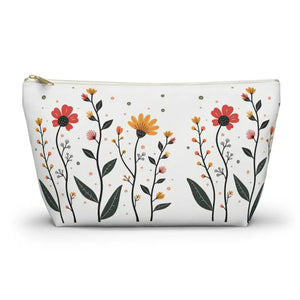 Floral Makeup Bag Travel Organizer Pouch - Dipaliz - Large / White Zipper - Cosmetic & Toiletry Bags