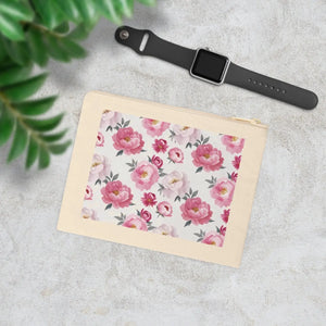 Floral Zipper Pouch - Cotton Canvas Makeup Organizer - Dipaliz - Bags