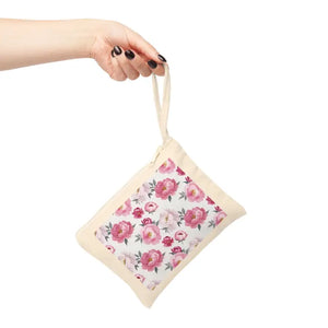 Floral Zipper Pouch - Cotton Canvas Makeup Organizer - Dipaliz - 8.3’’ × 7.8’’ - Bags