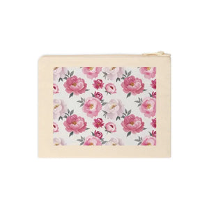 Floral Zipper Pouch - Cotton Canvas Makeup Organizer - Dipaliz - 8.3’’ × 7.8’’ - Bags