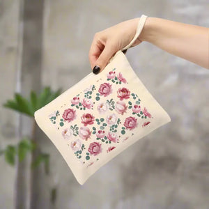 Floral Accessory Zipper Pouch for Effortless Organization - Dipaliz - 8.3’’ × 7.8’’ - Clutch Bags