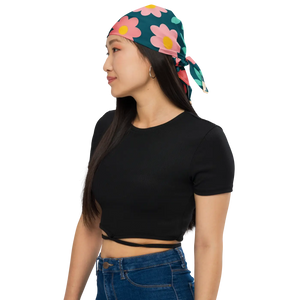 Pastel Floral Print Bandana - Eco Polyester - Dipaliz - Bandanas & Headties