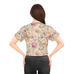 Luxurious Silky Floral Crop Tee - Ultimate Comfort - Dipaliz - T-shirts