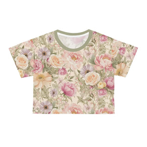 Luxurious Silky Floral Crop Tee - Ultimate Comfort - Dipaliz - T-shirts