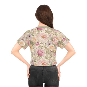 Luxurious Silky Floral Crop Tee - Ultimate Comfort - Dipaliz - T-shirts