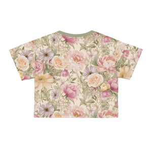 Luxurious Silky Floral Crop Tee - Ultimate Comfort - Dipaliz - T-shirts