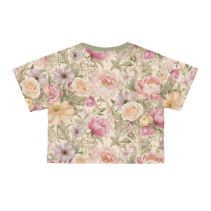 Luxurious Silky Floral Crop Tee - Ultimate Comfort - Dipaliz - T-shirts