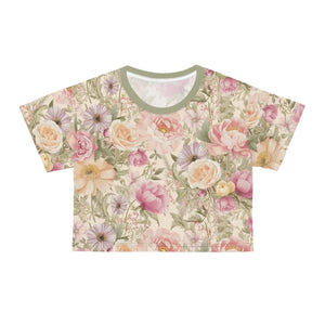 Luxurious Silky Floral Crop Tee - Ultimate Comfort - Dipaliz - T-shirts