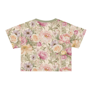 Luxurious Silky Floral Crop Tee - Ultimate Comfort - Dipaliz - T-shirts