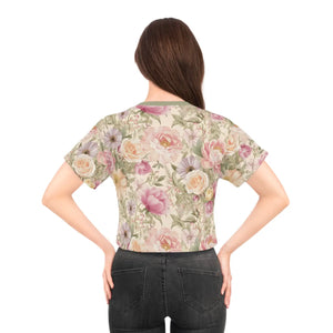 Luxurious Silky Floral Crop Tee - Ultimate Comfort - Dipaliz - T-shirts