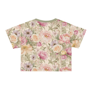 Luxurious Silky Floral Crop Tee - Ultimate Comfort - Dipaliz - T-shirts