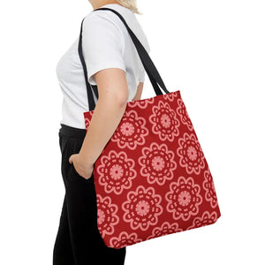 Red Floral Tote Bag - Vibrant Pattern Style - Dipaliz - Large - Bags