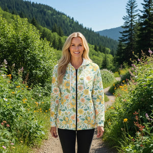 Floral Aop Unisex Zip Hoodie Bohemian Style Perfect for Spring Gift Her Cozy Layering any Occasion - Hoodies