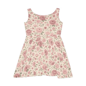 Floral Women’s Skater Dress – Elegant Vintage Style - Dipaliz - Dresses
