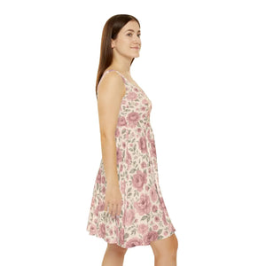 Floral Women’s Skater Dress – Elegant Vintage Style - Dipaliz - Dresses