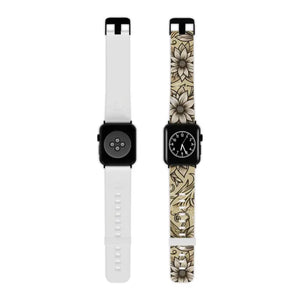 Floral Apple Watch Band - Vintage Designer Style - Dipaliz - 7.5’’ × 0.75’’ / 42 - 44 Mm / Black - Bands