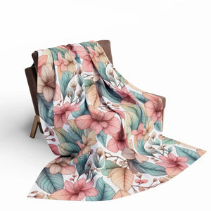 Cozy Floral Arctic Fleece – Soft Warm Blanket - Dipaliz - Blankets