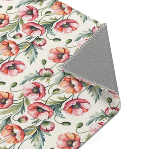 Vintage Poppy Floral Rug – Vibrant Charm - Dipaliz - Rugs