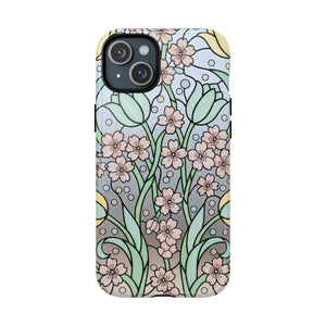 Floral Art Nouveau Tough Magnetic Phone Case - Mobile Cases