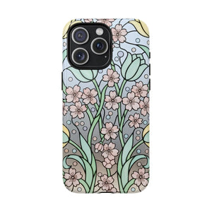 Floral Art Nouveau Tough Magnetic Phone Case - Mobile Cases