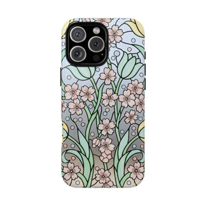 Floral Art Nouveau Tough Magnetic Phone Case - Mobile Cases