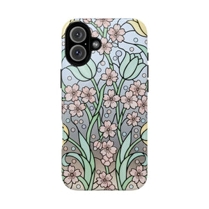 Floral Art Nouveau Tough Magnetic Phone Case - Mobile Cases