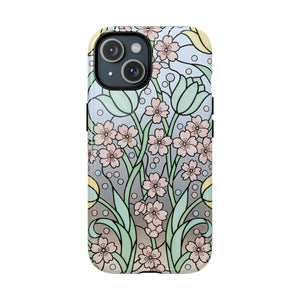 Floral Art Nouveau Tough Magnetic Phone Case - Mobile Cases
