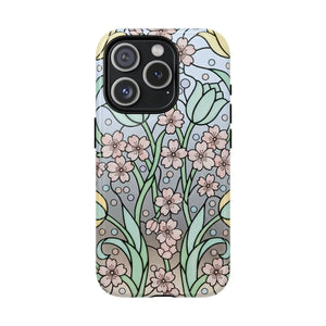 Floral Art Nouveau Tough Magnetic Phone Case - Mobile Cases