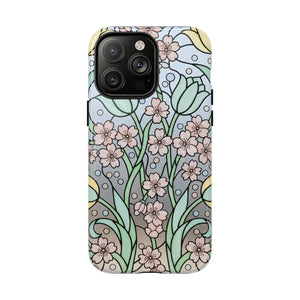 Floral Art Nouveau Tough Magnetic Phone Case - Mobile Cases