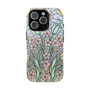 Floral Art Nouveau Tough Magnetic Phone Case - Mobile Cases