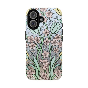 Floral Art Nouveau Tough Magnetic Phone Case - Mobile Cases