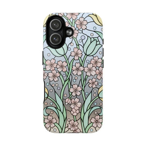 Floral Art Nouveau Tough Magnetic Phone Case - Mobile Cases