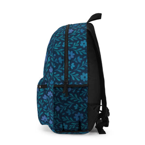 Trendy Floral School Backpack - Sky Blue Spring Vibes - Dipaliz - Backpacks